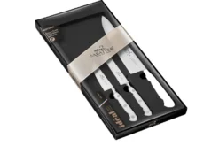 Coffret 3 couteaux Sabatier Toque blanche 100% forgé manches rivetés