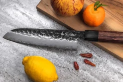 Coffret 2 couteaux Sayuto Séquoia San Mai Santoku + Office