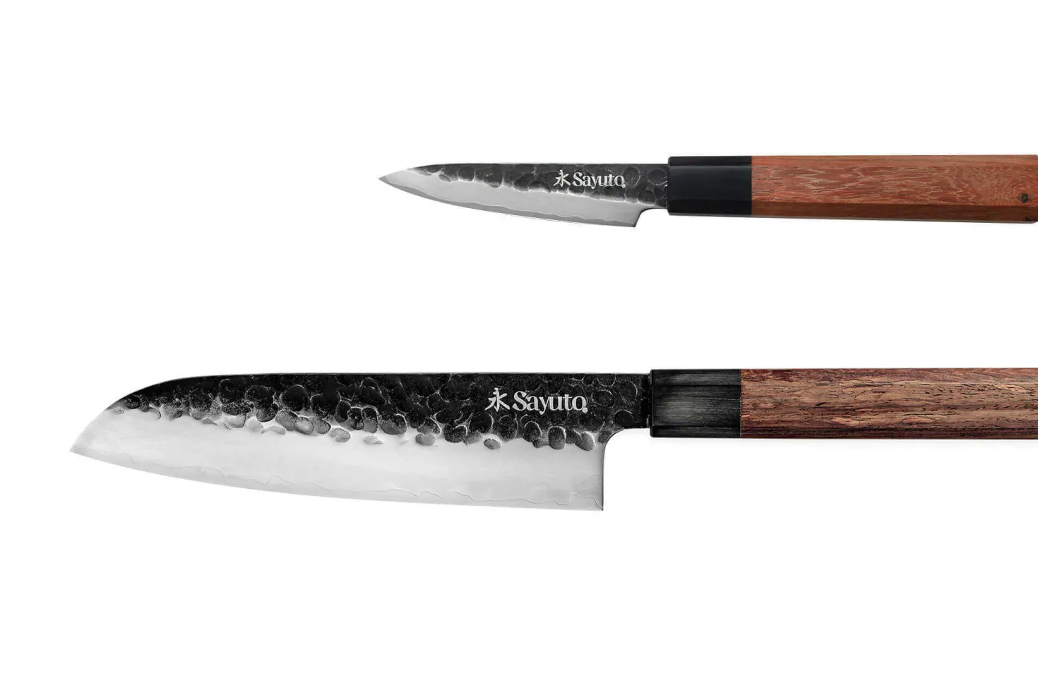 Coffret 2 couteaux Sayuto Séquoia San Mai Santoku + Office