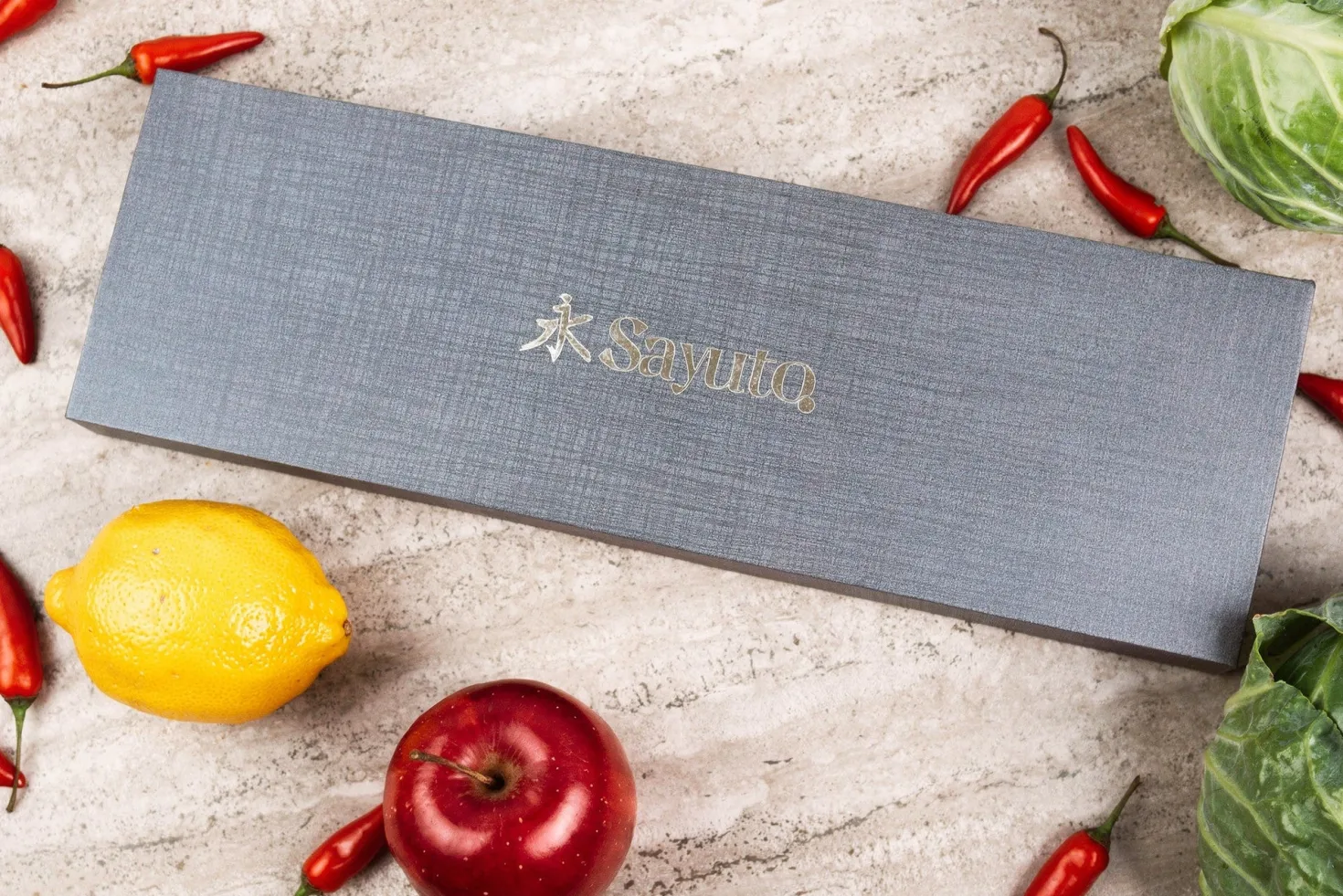 Coffret 2 couteaux Sayuto Séquoia San Mai Santoku + Office