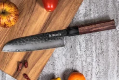 Coffret 2 couteaux Sayuto Séquoia San Mai Santoku + Office