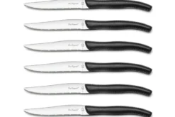 Coffret 6 couteaux à steak dentelés LOU LAGUIOLE Sky manches noirs