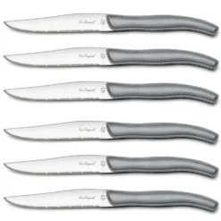 Coffret 6 couteaux à steak dentelés LOU LAGUIOLE Sky manches gris