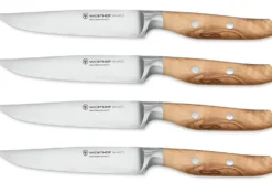Coffret 4 couteaux à steak forgés Wüsthof Amici 12cm en bois d'olivier