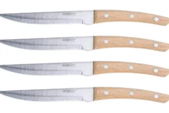 Coffret 4 couteaux à steak Homey's Bokträ lame lisse 13cm