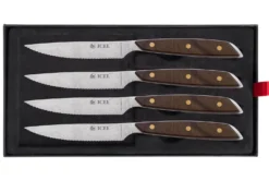 Coffret 4 couteaux à steak Icel lame dentelée 11cm manche droit en bois