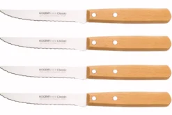 Coffret 4 couteaux à steak Nogent Les Basiques manche en bois de hêtre