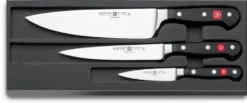 Coffret 3 couteaux Wüsthof Classic office 9cm, tranchelard 16cm, chef 20cm