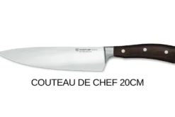Coffret 3 couteaux Wüsthof Ikon forgés - office 9cm + tranchelard 20cm + chef 20cm