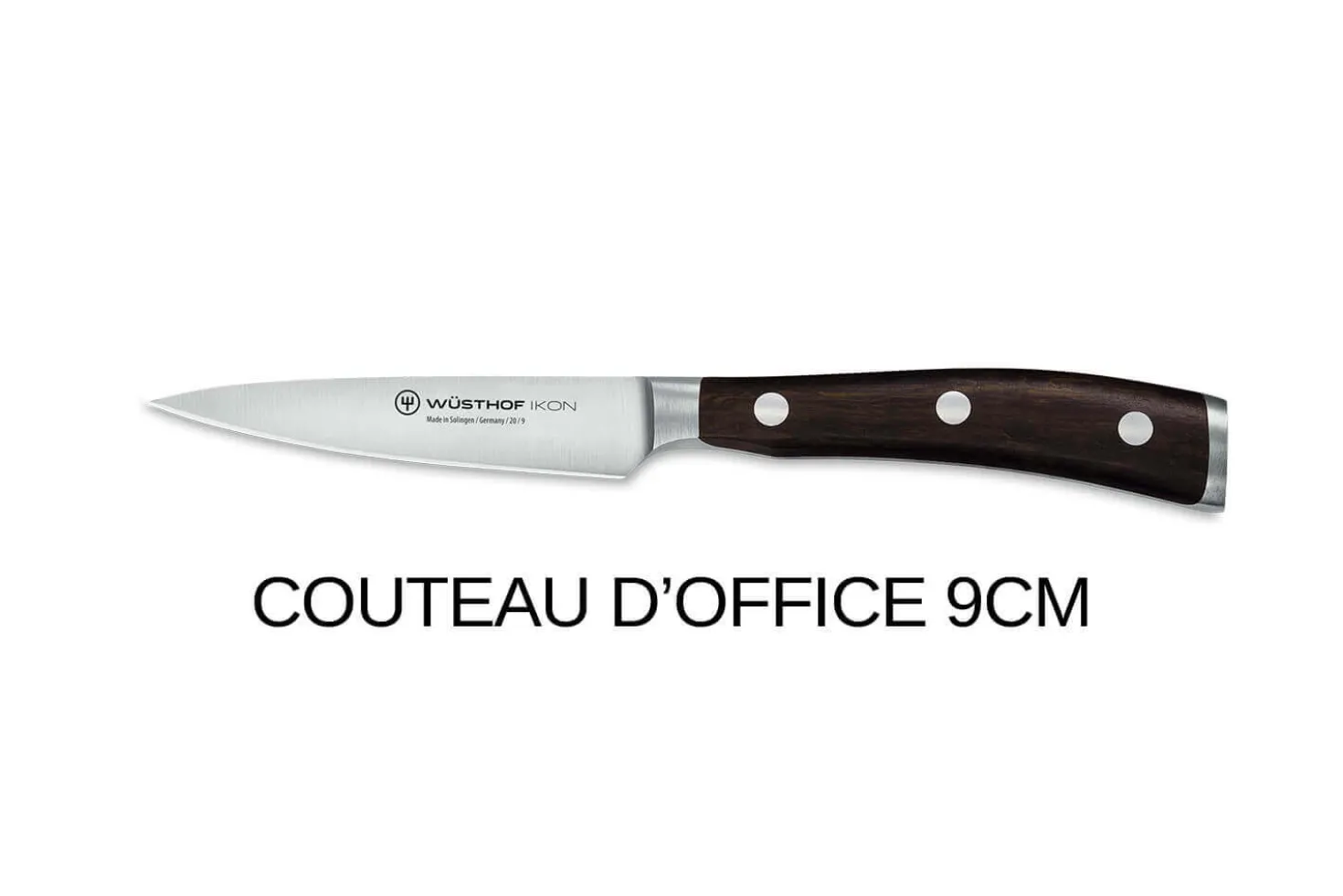 Coffret 3 couteaux Wüsthof Ikon forgés - office 9cm + tranchelard 20cm + chef 20cm