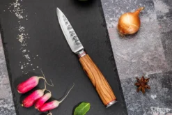 Coffret 3 couteaux Wusaki Damas 10Cr olivier Chef + Universel + Office