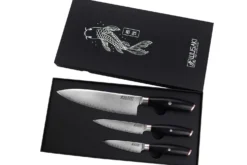 Coffret 3 couteaux Wusaki Fujiko Black 10CR Chef + Office + Universel