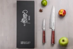Coffret 2 couteaux Wusaki Pakka X50 pakkawood Chef + Office