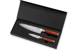 Coffret 2 couteaux Wusaki Pakka X50 pakkawood Chef + Office