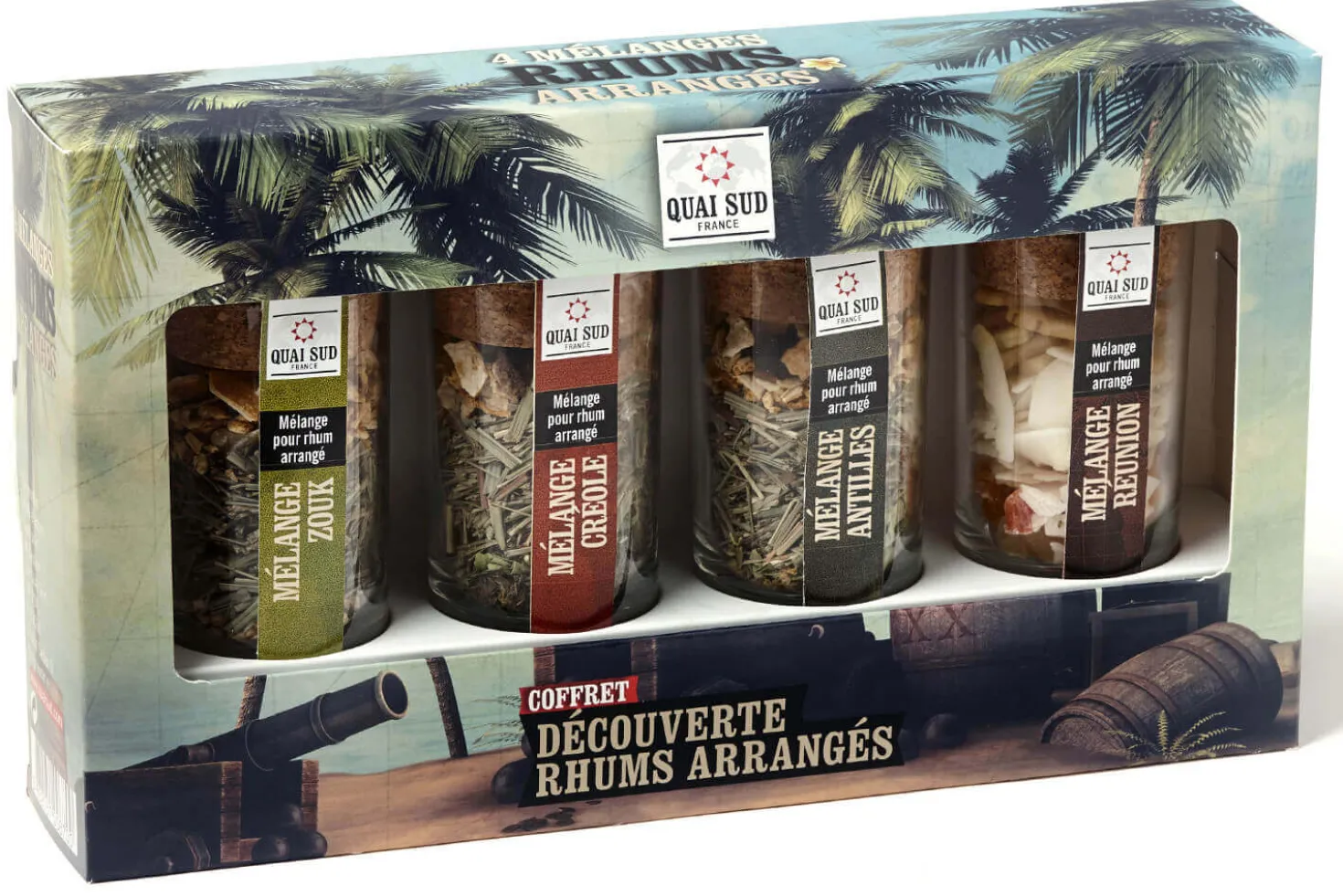 Coffret découverte pour rhum arrangé Quai Sud - 4 saveurs