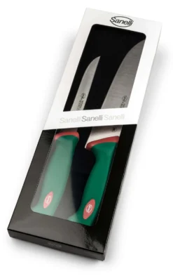 Coffret de 2 couteaux de boucher professionnels SANELLI Premana manches verts ergonomiques