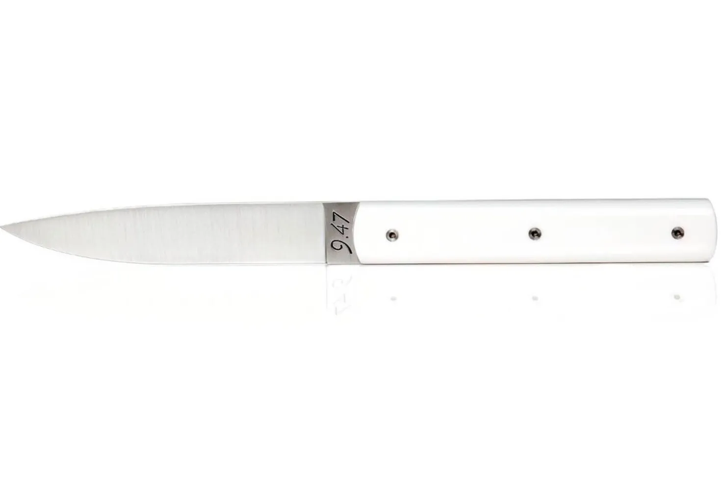 Coffret de 6 couteaux de table faits mains Perceval 9.47 blancs