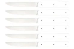 Coffret de 6 couteaux de table faits mains Perceval 888 blanc