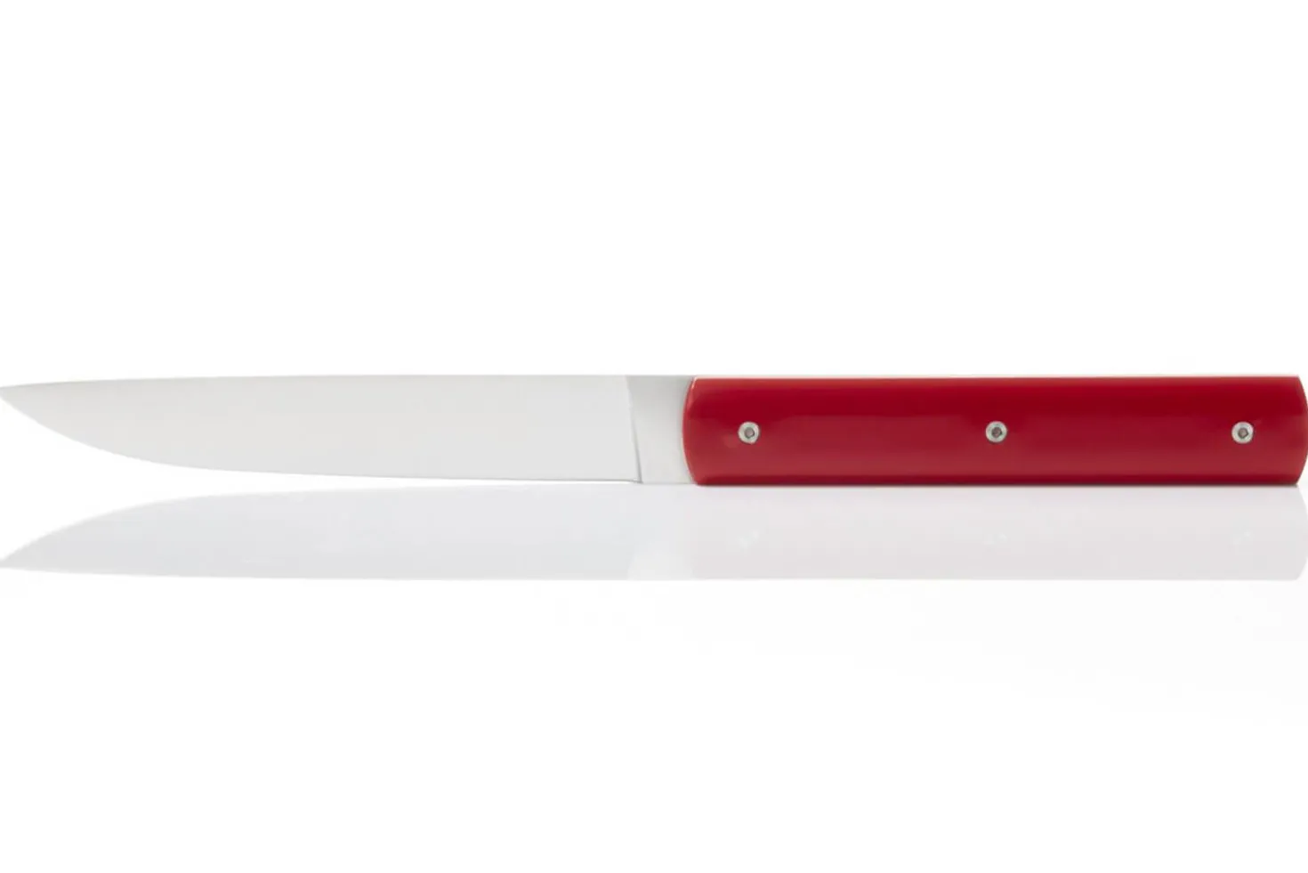 Coffret de 6 couteaux de table faits mains Perceval 888 rouge