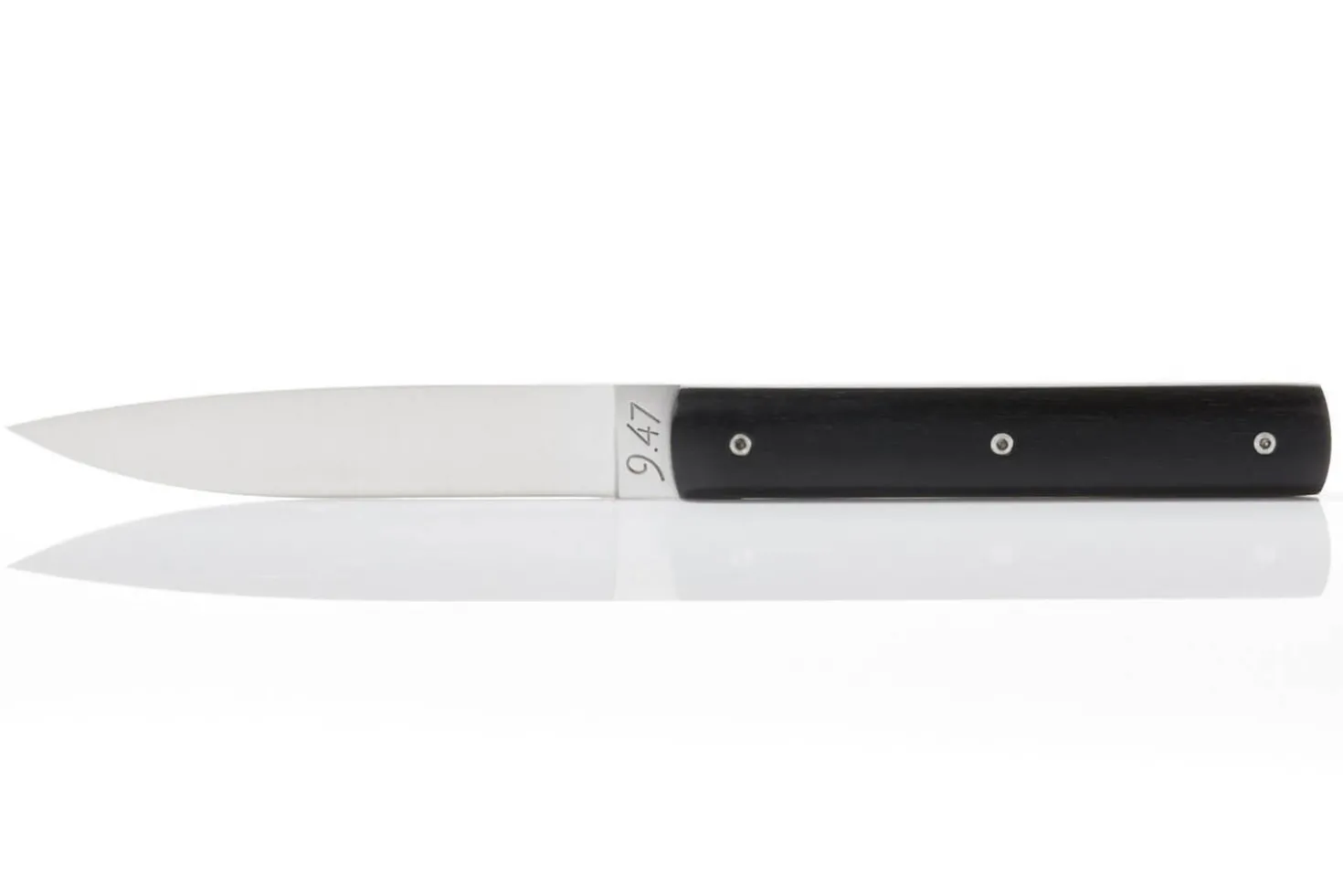 Coffret de 6 couteaux de table faits mains Perceval 9.47 en ébène du Gabon