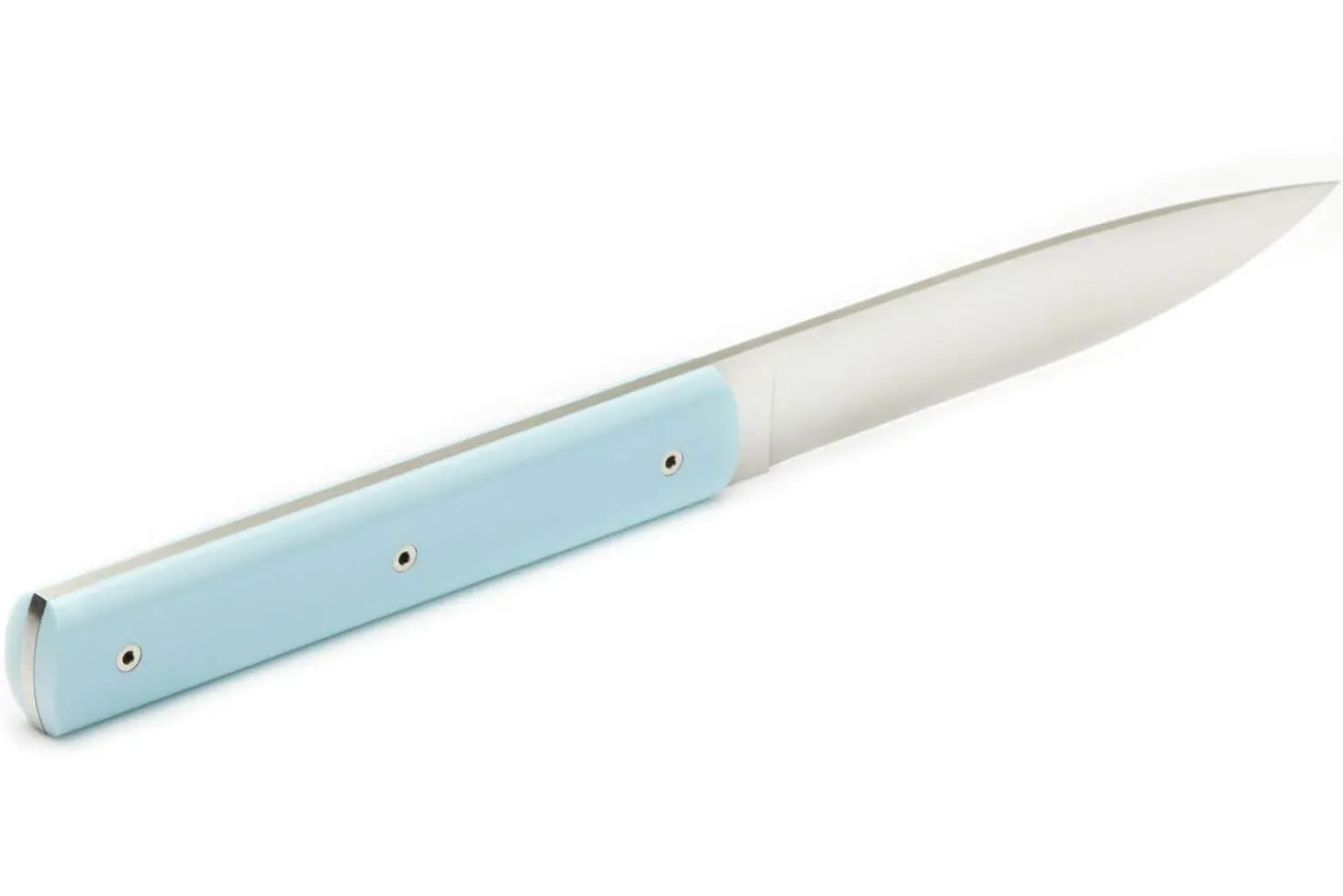 Coffret de 6 couteaux de table faits mains Perceval 9.47 bleu ciel