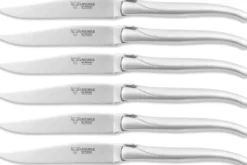 Coffret de 6 couteaux de table Laguiole en Aubrac tout inox manches mats