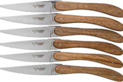 Coffret de 6 couteaux de table Laguiole en Aubrac L'Ecir manches en noyer