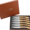 Coffret de 6 couteaux de table Laguiole en Aubrac l'Ecir manches en olivier