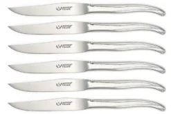 Coffret de 6 couteaux de table Laguiole Village Aéro en inox brillant
