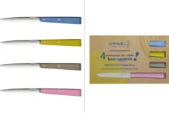 Coffret de 4 couteaux de table Opinel Bon Appétit Campagne n°125 lames 11cm en inox manches en charme