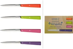 Coffret de 4 couteaux de table Opinel Bon Appétit Pop n°125 lames 11cm en inox manche en charme