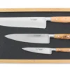 Coffret de 3 couteaux en genévrier Laguiole en Aubrac : Office + Universel + Chef