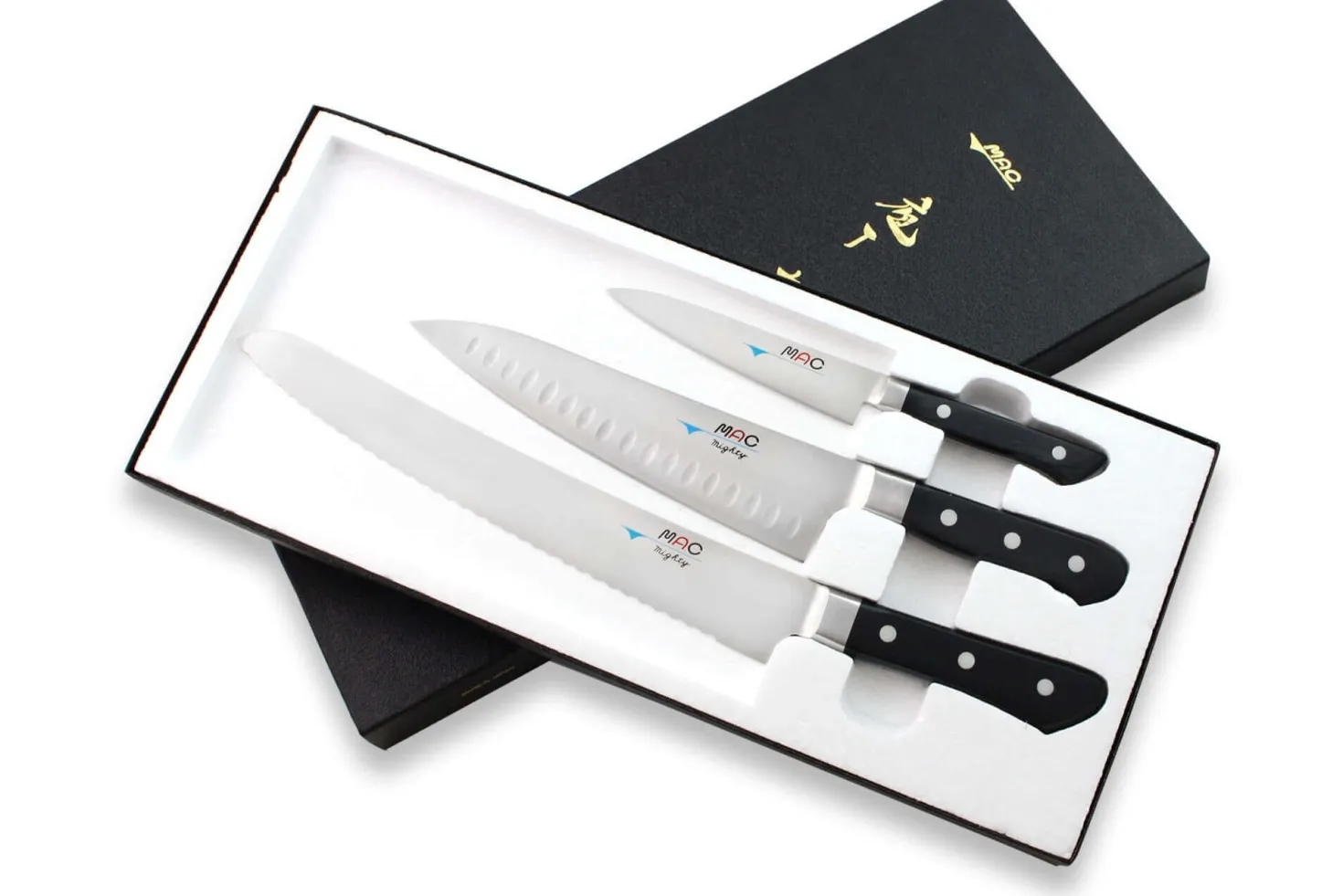 Coffret de 3 couteaux japonais MAC Professional office + chef + pain
