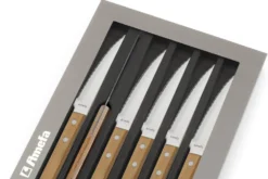 Coffret de 6 couteaux Pizza Bois Amefa inox et pakka