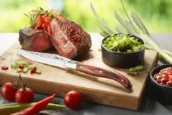 Coffret de 6 couteaux à steak Gefu Rancho lame en acier forgé martelé