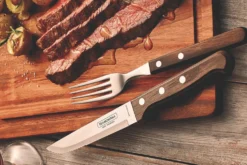 Coffret de 6 couteaux à steak lame crantée + 6 fourchettes Tramontina Jumbo