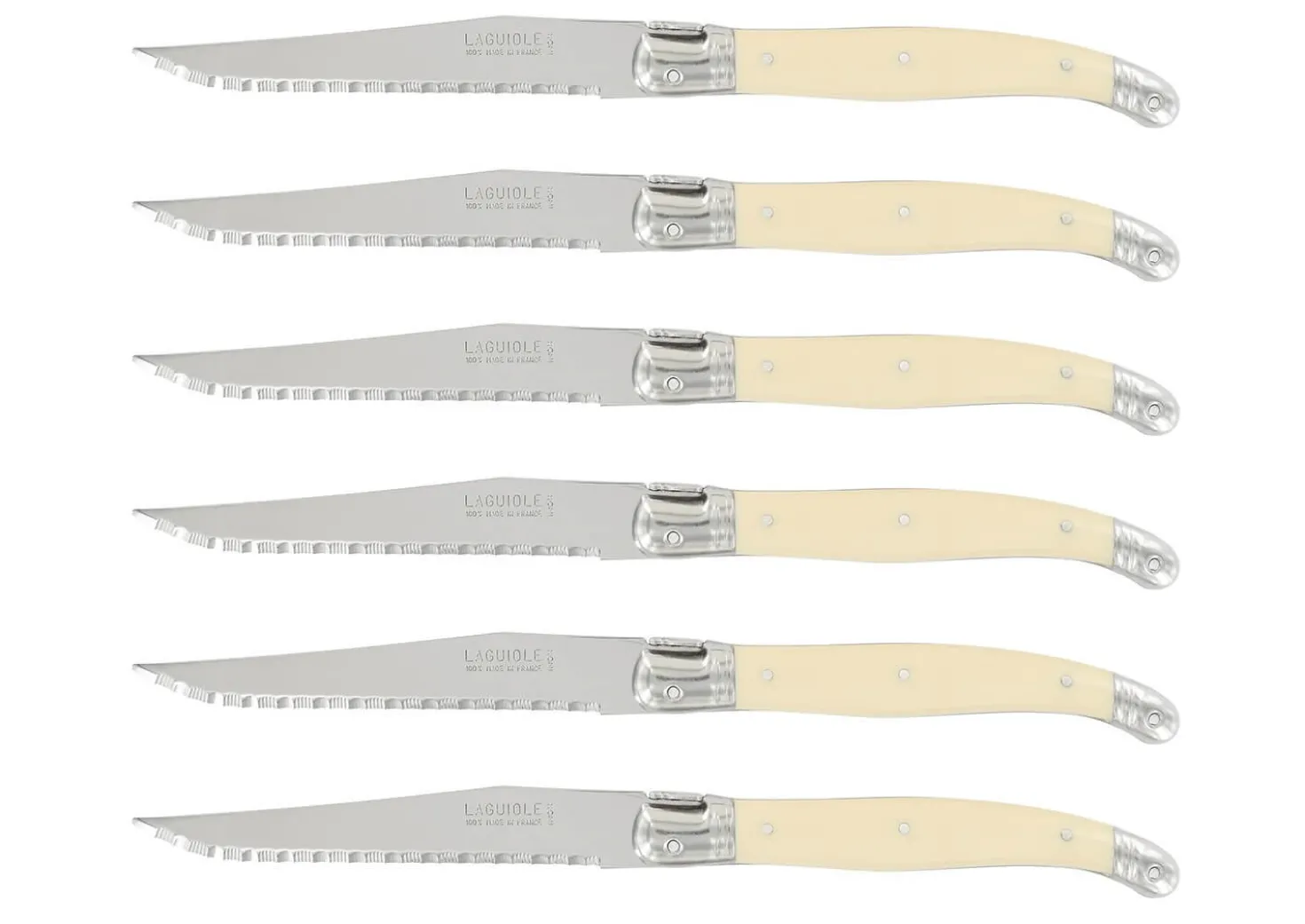 Coffret de 6 couteaux à steak microdentés Laguiole par André Verdier