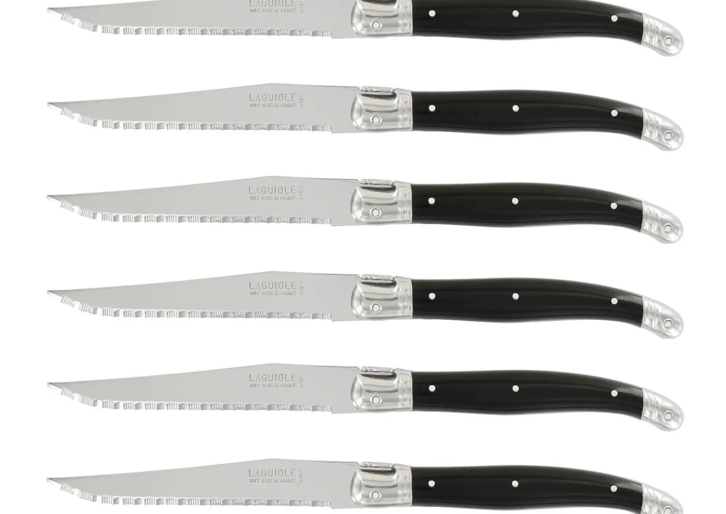 Coffret de 6 couteaux à steak microdentés Laguiole par André Verdier