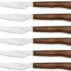 Coffret de 6 couteaux à steak/pizza Arcos lame dentelée 11cm manche en bois de hêtre compressé