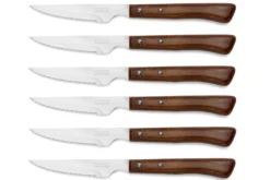 Coffret de 6 couteaux à steak/pizza Arcos lame dentelée 11cm manche en bois de hêtre compressé