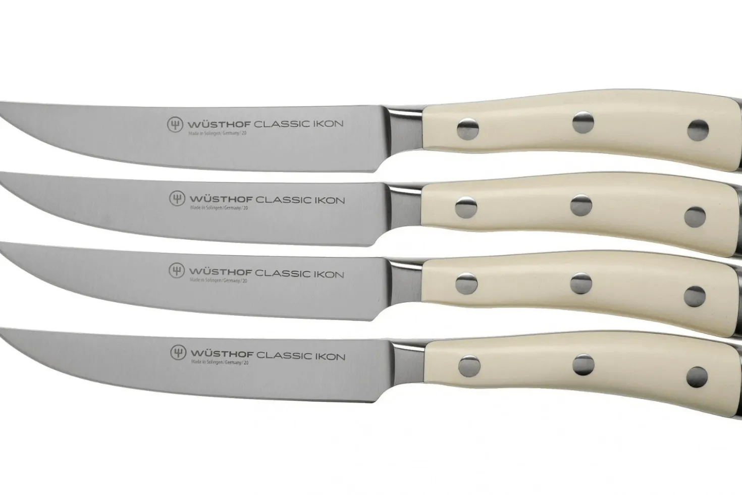Coffret de 4 couteaux à steak Wüsthof Classic Ikon blanc forgés