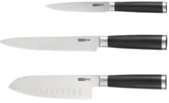 Coffret de 3 couteaux type japonais Kitchen Artist design authentique