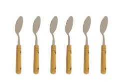 Coffret de 6 cuillères à café Nontron 87603 manche buis rond pyrogravé 14cm