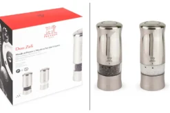 Coffret duo de moulins électriques à sel et à poivre Peugeot Zeli 14cm en ABS brossé