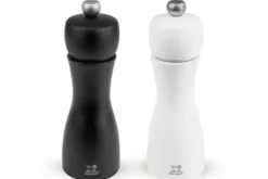 Coffret duo moulin à sel et poivre Peugeot Tahiti en bois noir + blanc