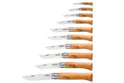 Coffret en bois 10 couteaux Opinel Tradition Carbone manches hêtre
