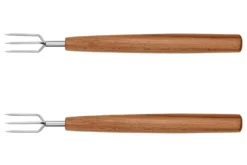Coffret 2 fourchettes à pommes de terre Triangle Sense inox et manche prunier