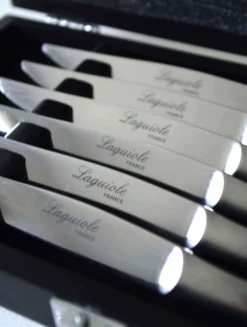 Coffret Laguiole Pradel 6 couteaux forgés 11cm élégants et micro-dentés