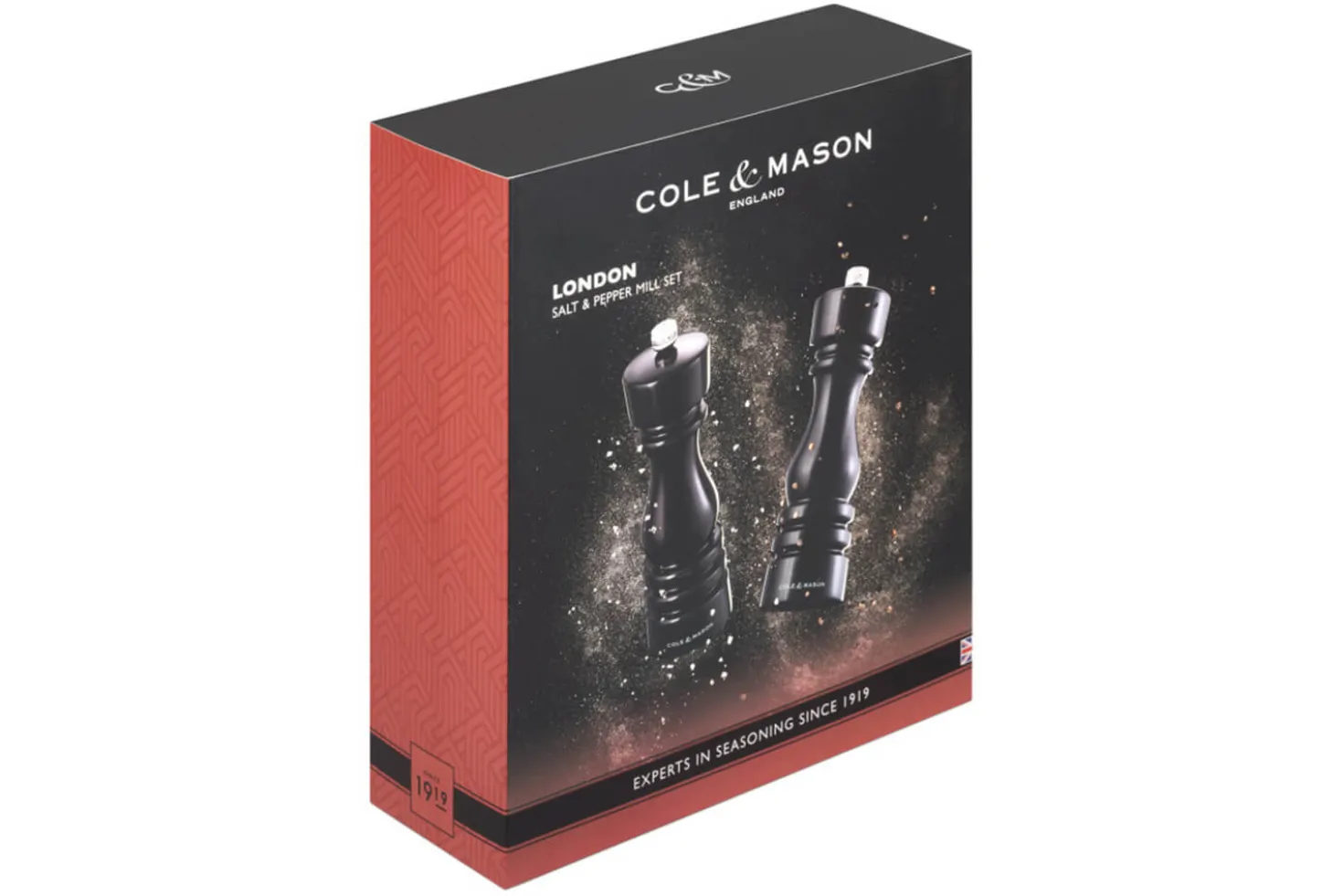 Coffret moulins sel et poivre Cole & Mason London noir gloss 18cm