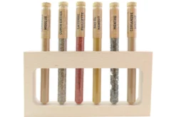 Coffret 6 épices en tube Le Monde en Tube Saveurs orientales + support bois